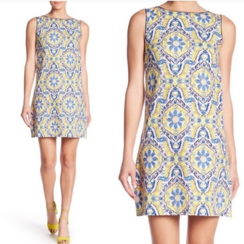 Betsey Johnson China Plate printed shift dress size 12